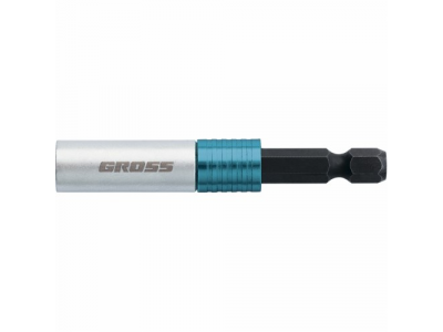 Адаптер для бит с двойным держателем и магнитом, 65мм, 1/4"//GROSS